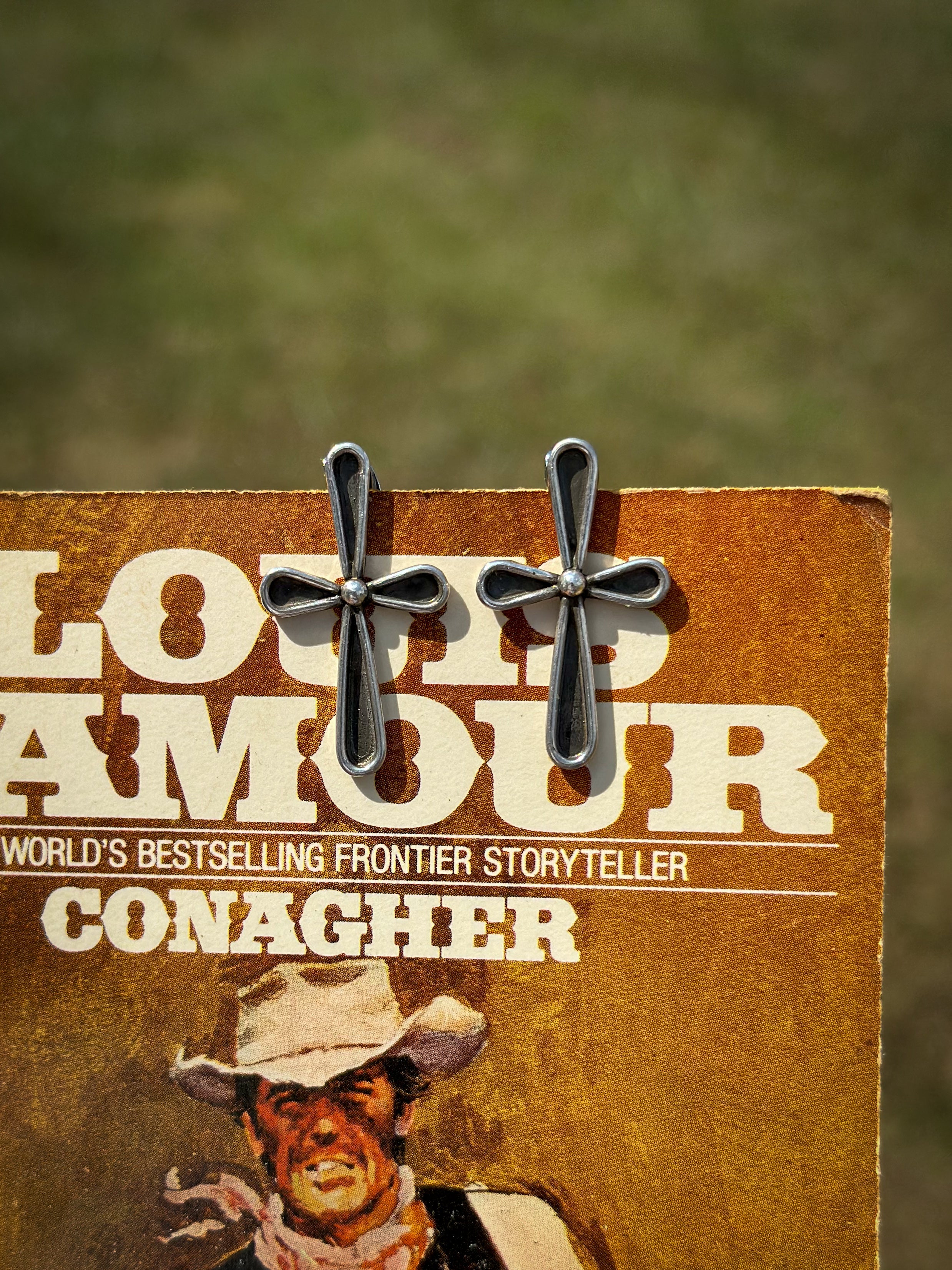 Sterling Cross Studs